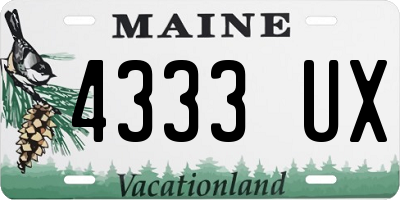 ME license plate 4333UX