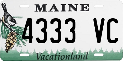 ME license plate 4333VC