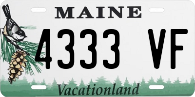 ME license plate 4333VF