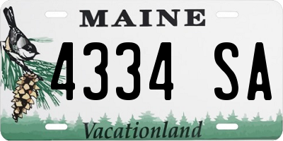 ME license plate 4334SA