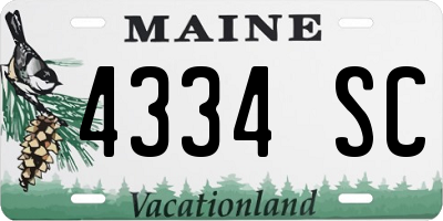 ME license plate 4334SC