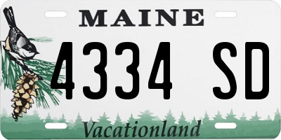 ME license plate 4334SD