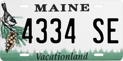ME license plate 4334SE