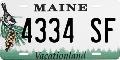 ME license plate 4334SF