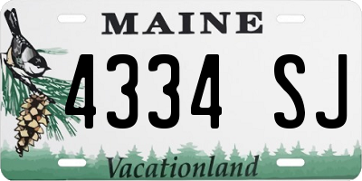 ME license plate 4334SJ