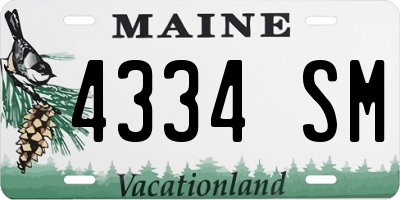 ME license plate 4334SM