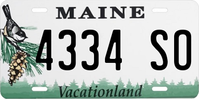 ME license plate 4334SO