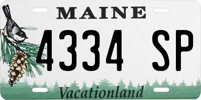 ME license plate 4334SP