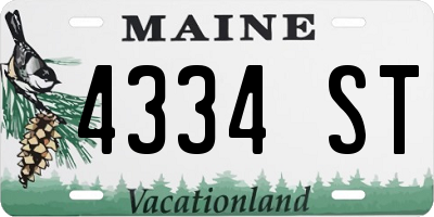 ME license plate 4334ST