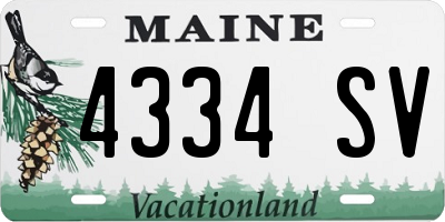 ME license plate 4334SV