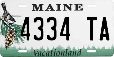ME license plate 4334TA