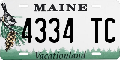 ME license plate 4334TC