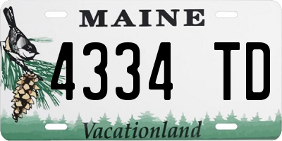 ME license plate 4334TD