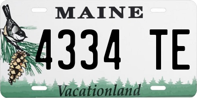 ME license plate 4334TE