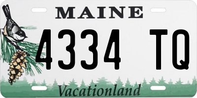 ME license plate 4334TQ
