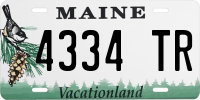 ME license plate 4334TR