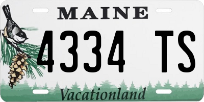 ME license plate 4334TS