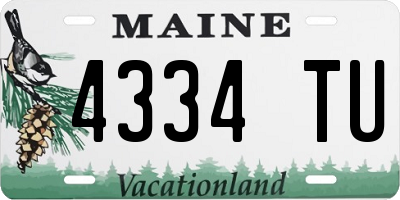 ME license plate 4334TU