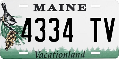 ME license plate 4334TV
