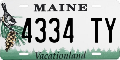 ME license plate 4334TY