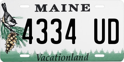 ME license plate 4334UD