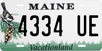 ME license plate 4334UE