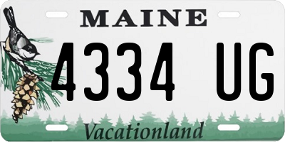 ME license plate 4334UG