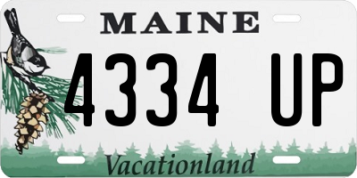 ME license plate 4334UP