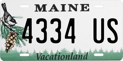 ME license plate 4334US