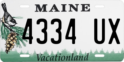 ME license plate 4334UX