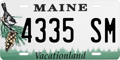 ME license plate 4335SM