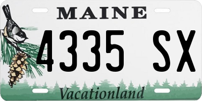 ME license plate 4335SX