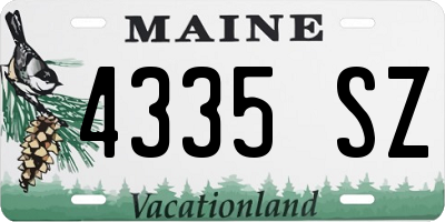 ME license plate 4335SZ