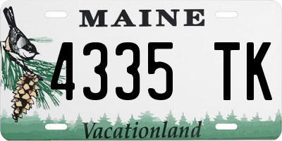 ME license plate 4335TK