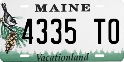 ME license plate 4335TO