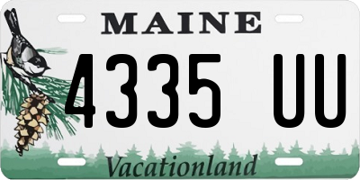 ME license plate 4335UU