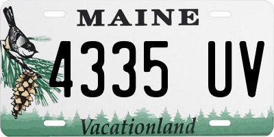 ME license plate 4335UV