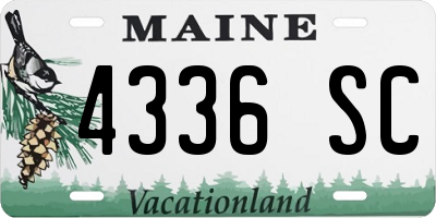 ME license plate 4336SC