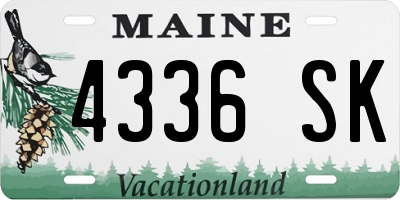 ME license plate 4336SK