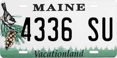 ME license plate 4336SU