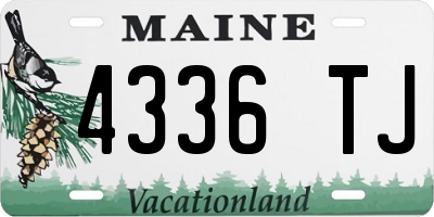 ME license plate 4336TJ