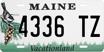 ME license plate 4336TZ