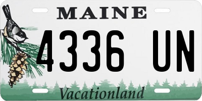 ME license plate 4336UN