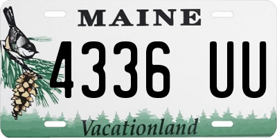 ME license plate 4336UU