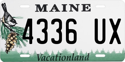 ME license plate 4336UX