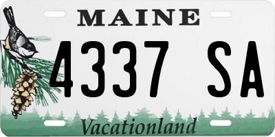 ME license plate 4337SA