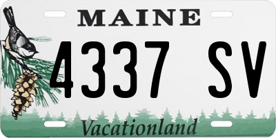 ME license plate 4337SV