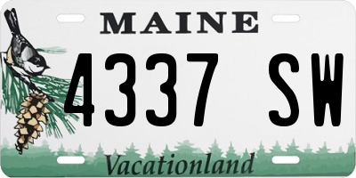 ME license plate 4337SW