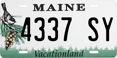 ME license plate 4337SY