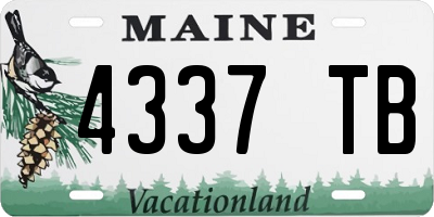 ME license plate 4337TB